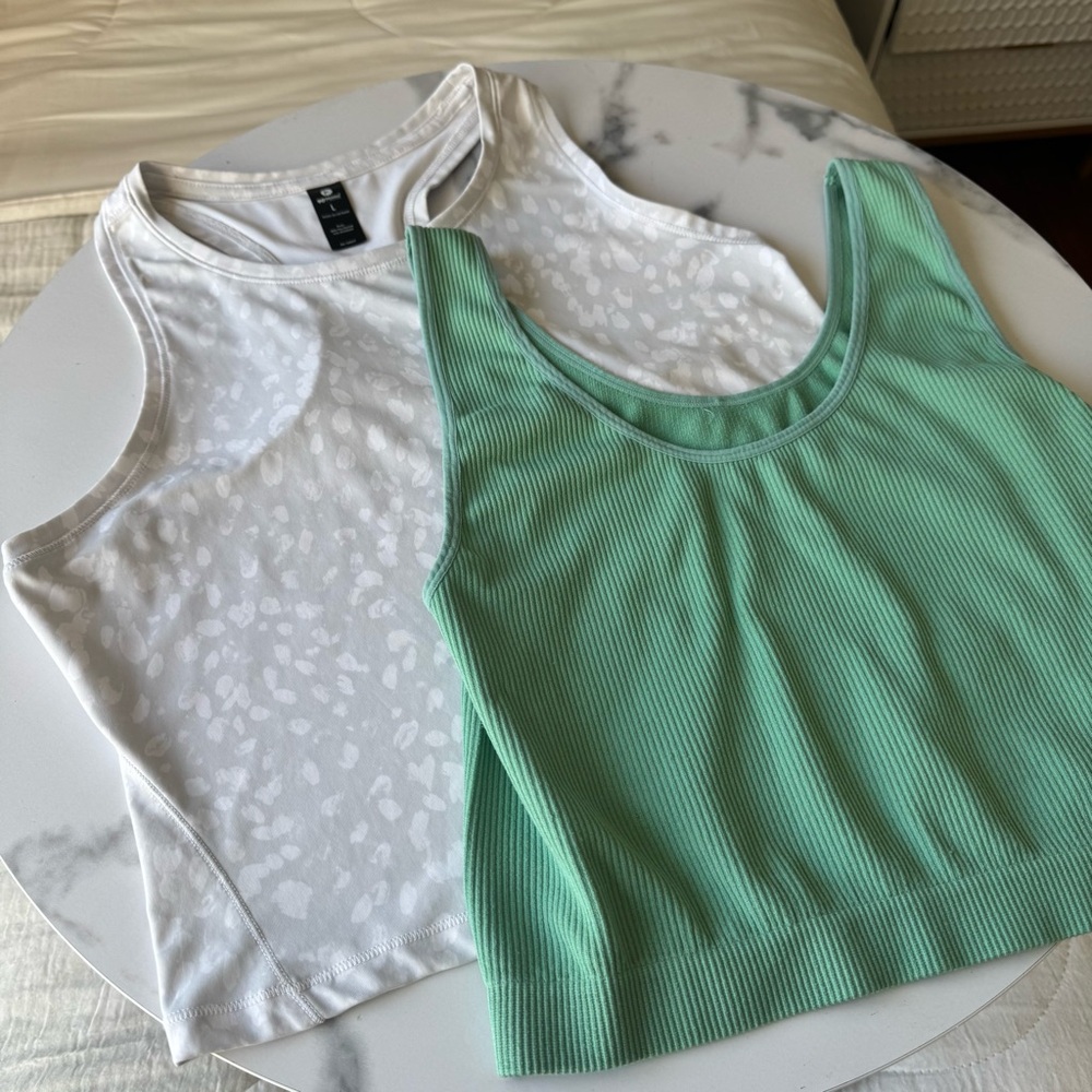 White and Mint Green Tank Tops